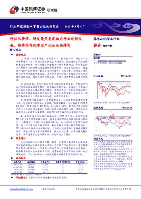 零售&化妆品行业:科技从营销、研发等多角度助力行业创新发展,维持推荐优质国产化妆品品牌商