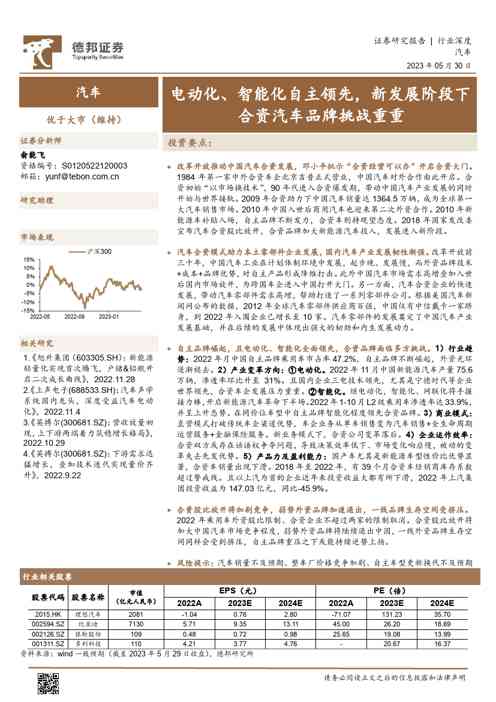 汽车行业证券研究报告:电动化、智能化自主领先,新发展阶段下合资汽车品牌挑战重重