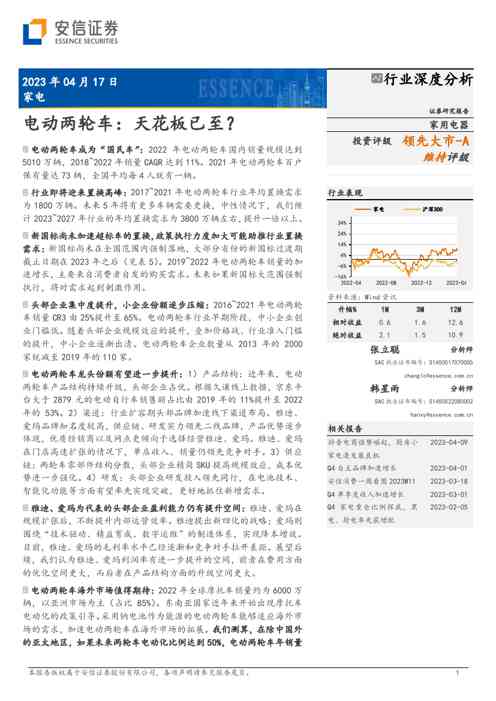 电动两轮车:天花板已至?