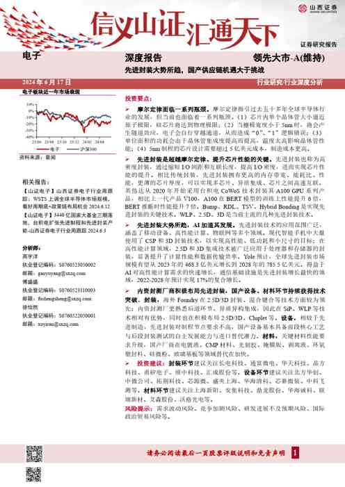 电子深度报告:先进封装大势所趋,国产供应链机遇大于挑战