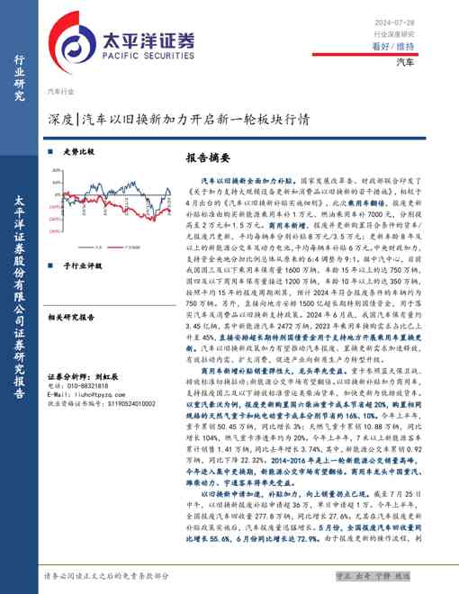 汽车行业深度:汽车以旧换新加力开启新一轮板块行情