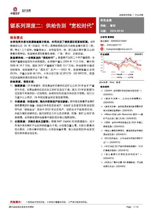 锑系列深度二:供给告别“宽松时代”