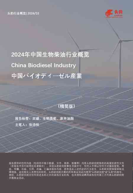 2024年中国生物柴油行业概览