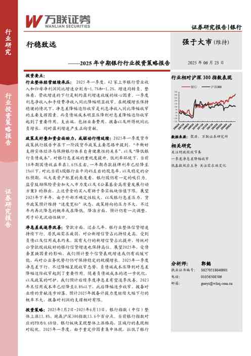 2025年中期银行行业投资策略报告：行稳致远
