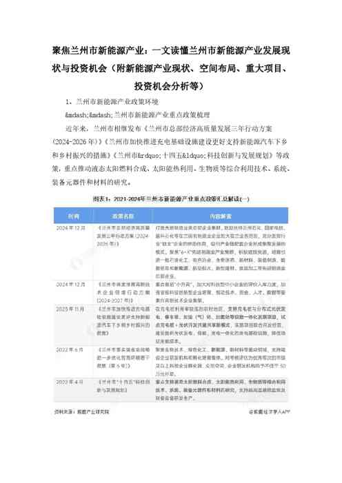聚焦兰州市新能源产业：一文读懂兰州市新能源产业发展现状与投资机会（附新能源产业现状、空间布局、重大项