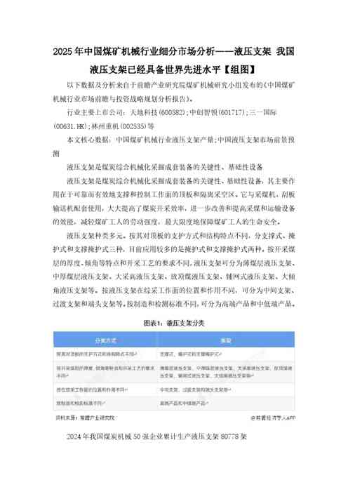 2025年中国煤矿机械行业细分市场分析——液压支架