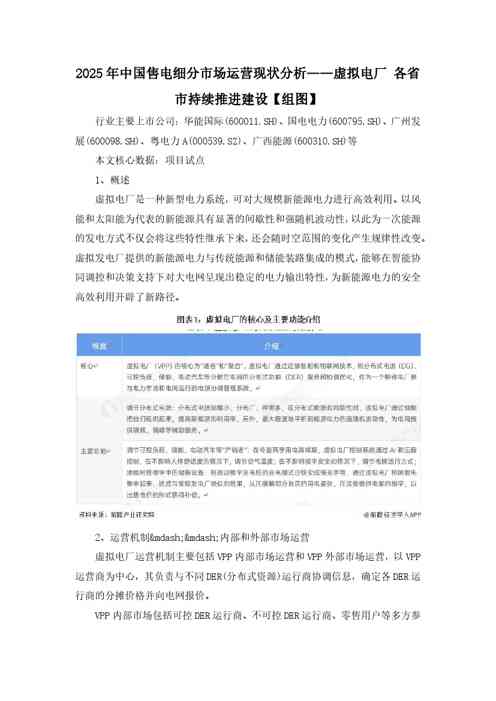 2025年中国售电细分市场运营现状分析——虚拟电厂