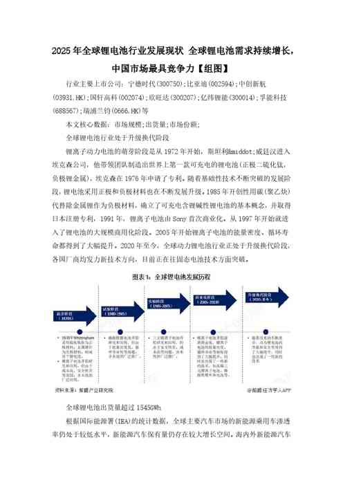 全球锂电池需求持续增长，中国市场最具竞争力【组图】
