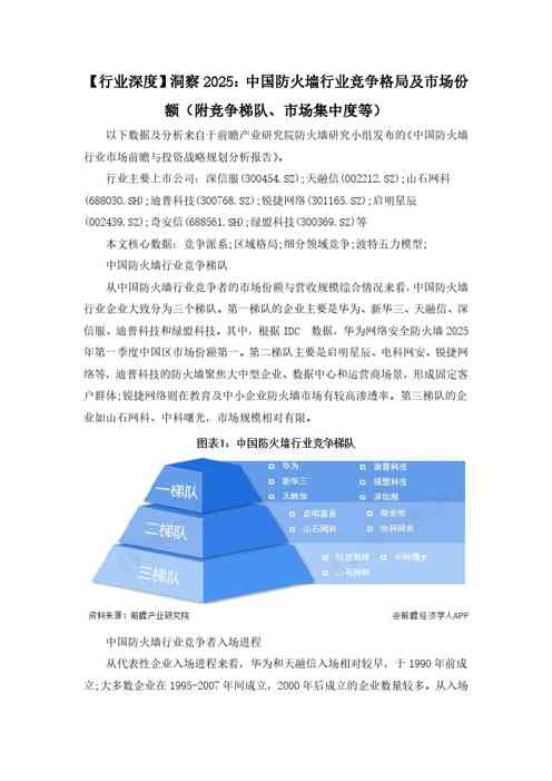 【行业深度】洞察2025：中国防火墙行业竞争格局及市场份额（附竞争梯队、市场集中度等）